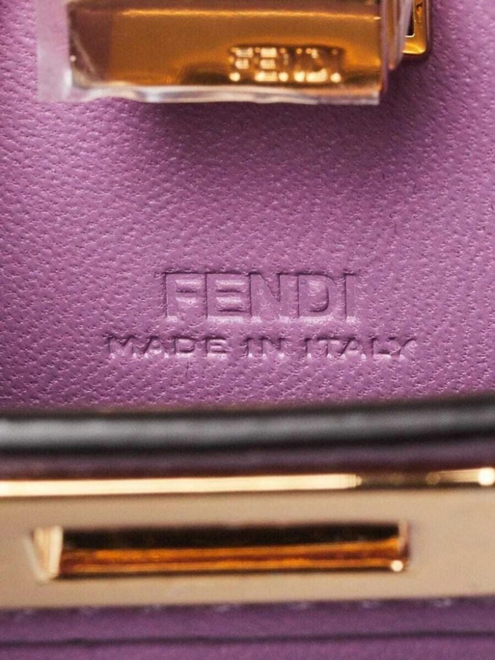 Fendi Purple Smooth Leather Nano Peekaboo Maxi Handle Bag - Picture 11 of 11